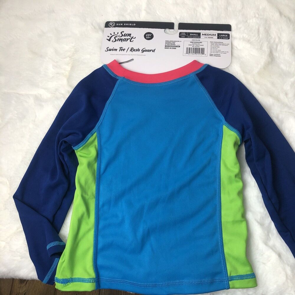 Toddler Rash Guard Medium 4-5 Years Swim Tee Sun Smart UPF 50 Quick Dry - Picture 4 of 4